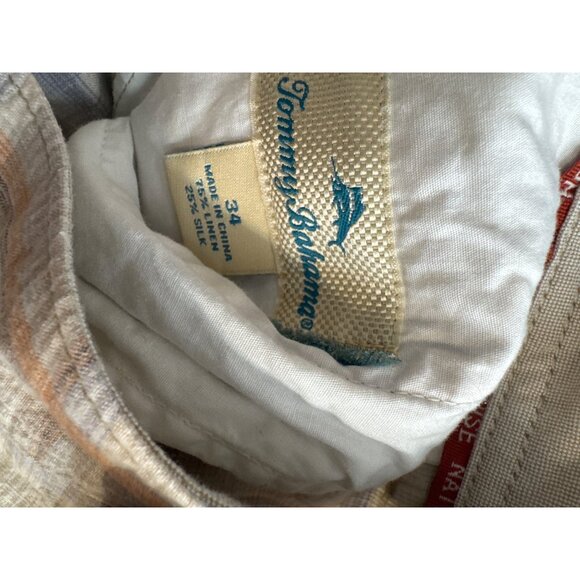 Tommy Bahama Mens Plaid Linen & Silk Blend Shorts Size 34 Checkered - Picture 4 of 5